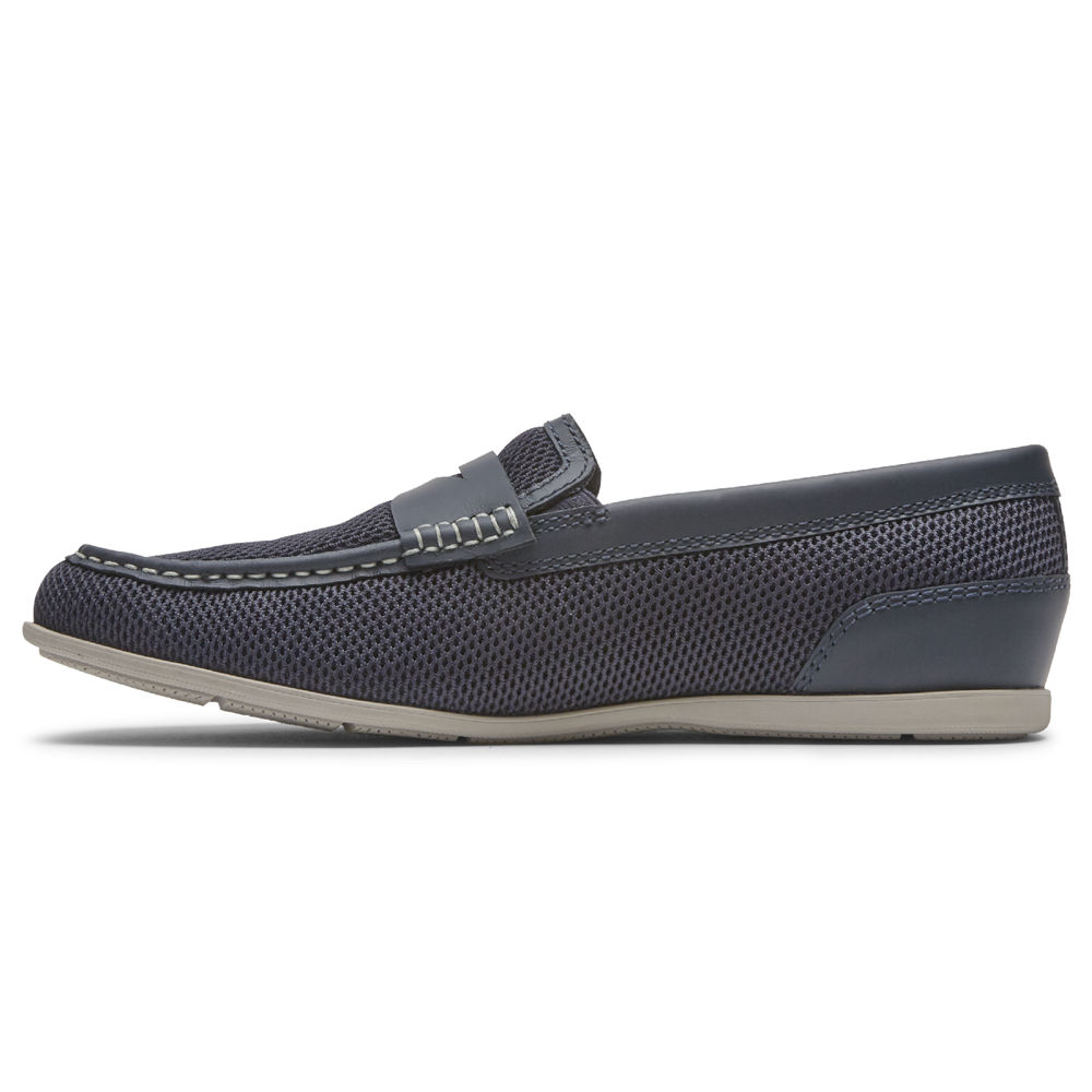 Rockport Slip-On For Mens Navy - Malcom Soft Moc Toe - YE2571689